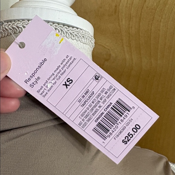 NWT Wild Fable Light Taupe Sleeveless Mock Neck Ruffle Dress Size XS - Picture 6 of 12